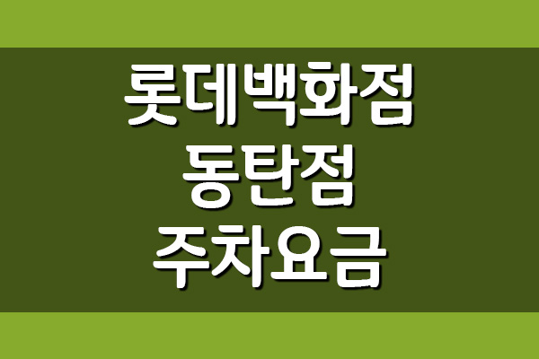  롯데백화점 동탄점 주차 요금 정보