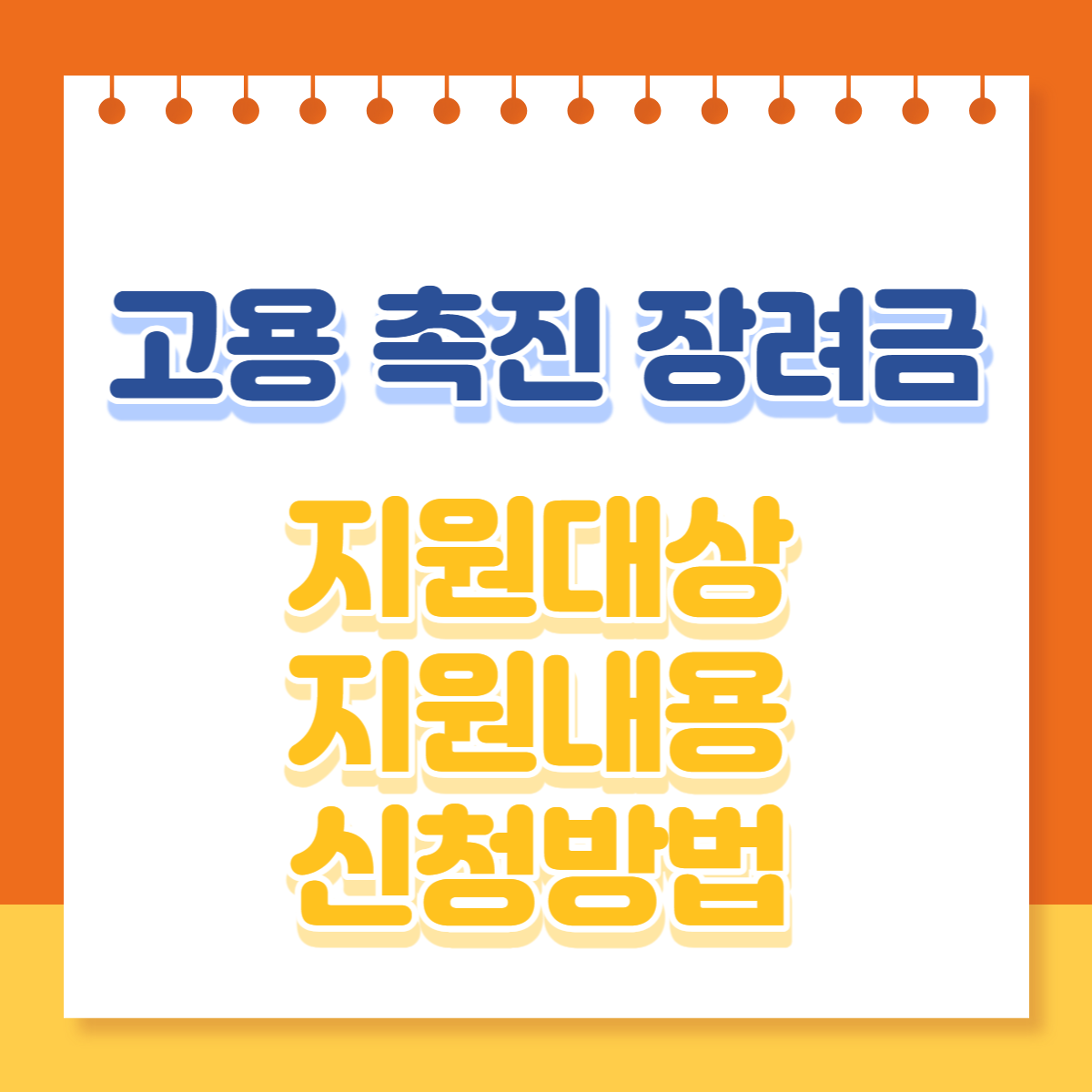  고용 촉진 장려금 지원대상 지원내용 신청방법