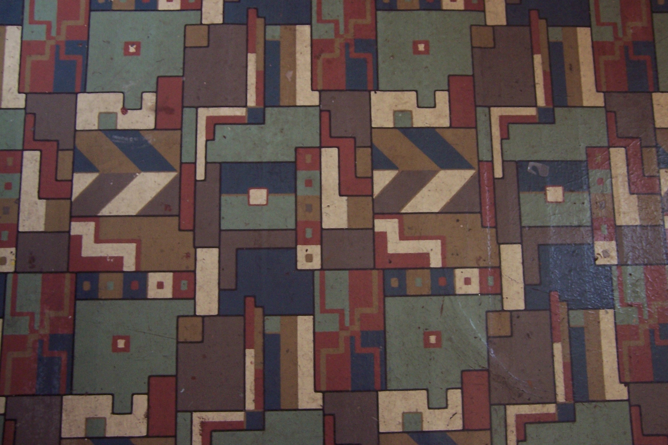 © Geometric American Linoleum Design from c. 1950 (Concord, Wikipedia)