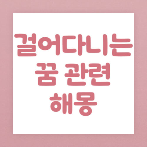 걸어다니는 꿈 관련 해몽 썸네일