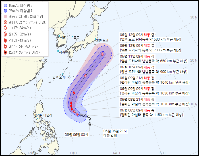 3호 태풍 예상방향