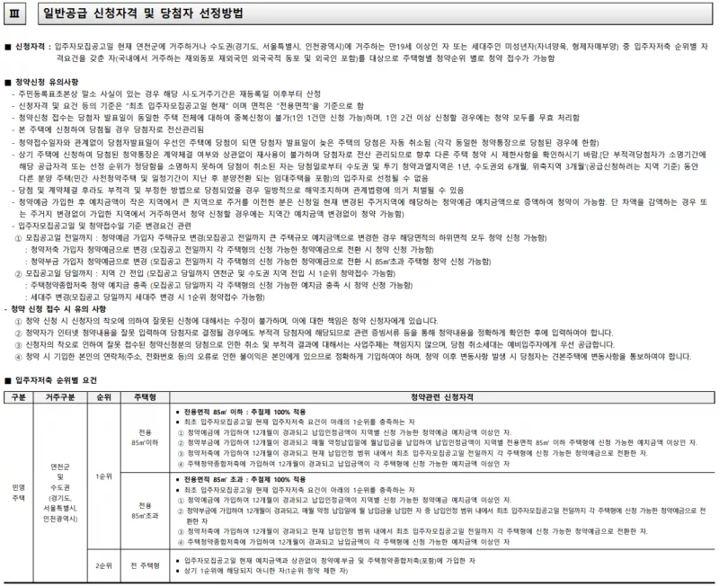 일반공급-신청자격