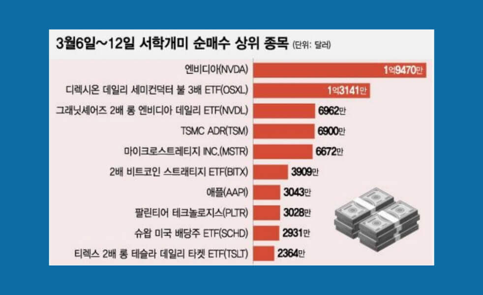 서학개미 순매수 상위 종목