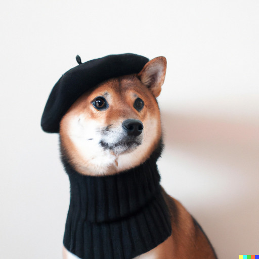 __DALL·E 2022-08-13 16.24.42 - A Shiba Inu dog wearing a beret and black turtleneck.jpg
