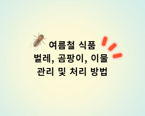  여름철 식품 벌레 곰팡이 관리와 처리 방법 입니다.
