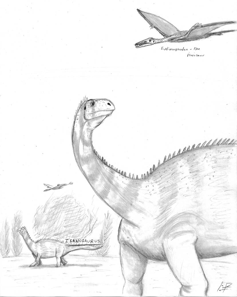 이사노사우루스(deviantart.com)&#44; 트라이아스기 후기 아시아에서 서식했던 용각류 초식공룡이다