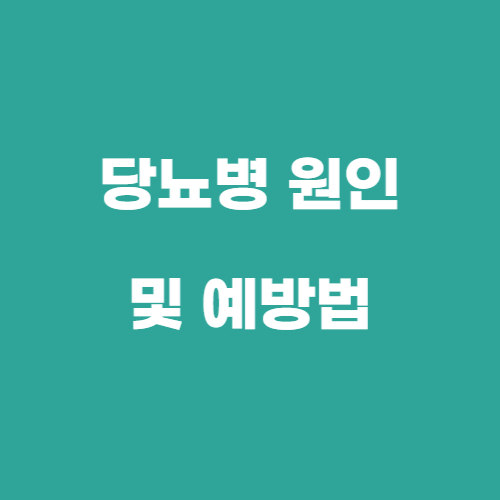  당뇨병 원인 및 예방법