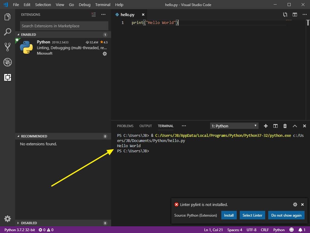 Python / Visual Studio Code 개발 환경 만들기