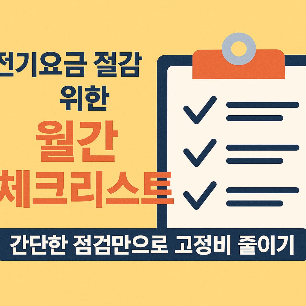전기요금 절감을 위한 체크리스트
