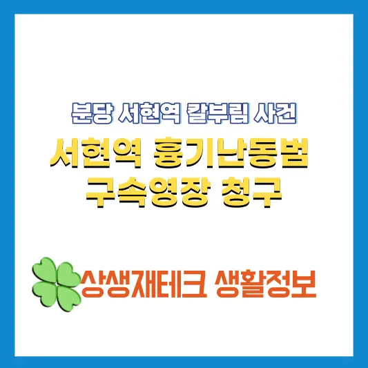 서현역-흉기난동범-구속영장-청구