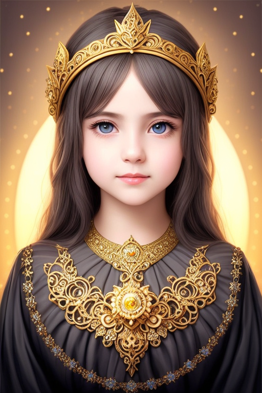 Portrait image of a young princess with Protogen Photorealism 3.4 filter applied