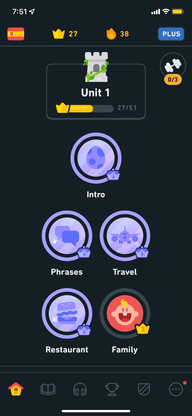  듀오링고 Duolingo 플러스 스페인어 왕초보 학습 초기 : 학습지 + 모바일게임 앱 느낌