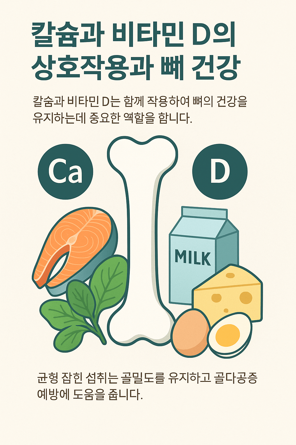 칼슘과 비타민 D의 상호작용과 뼈 건강