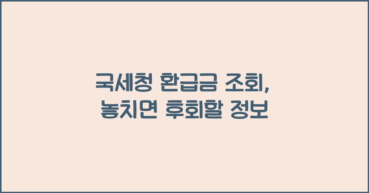 국세청 환급금 조회