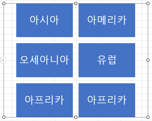 도형의 배치를 2*3으로 변경