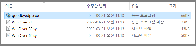 GoodbyeDPI 최신버전 실행, 보안연결이 없다는 맹점과 불안함