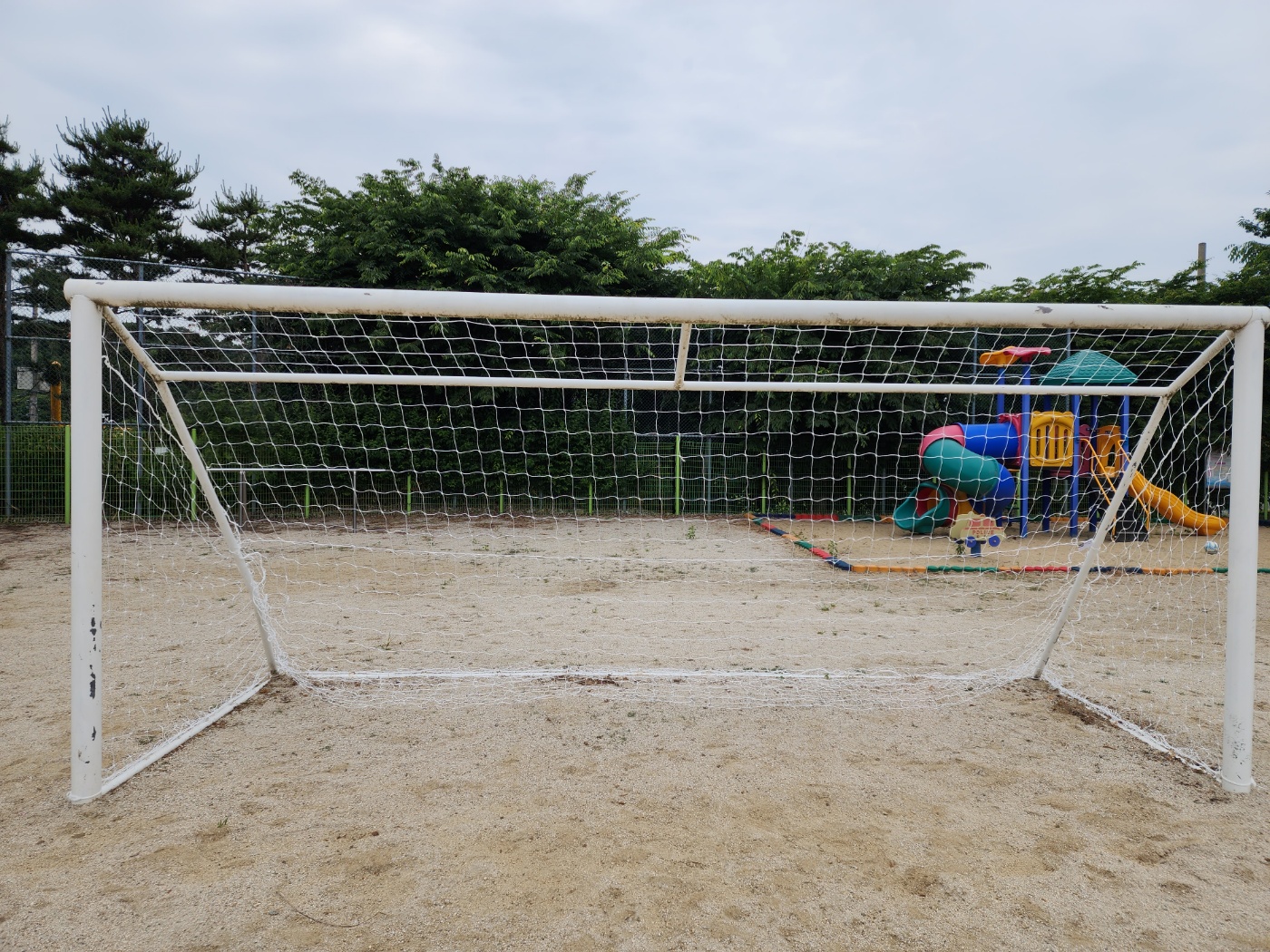  [날개스포츠] 안성명덕초교 축구골망 교체, 핸드볼골망 교체 작업