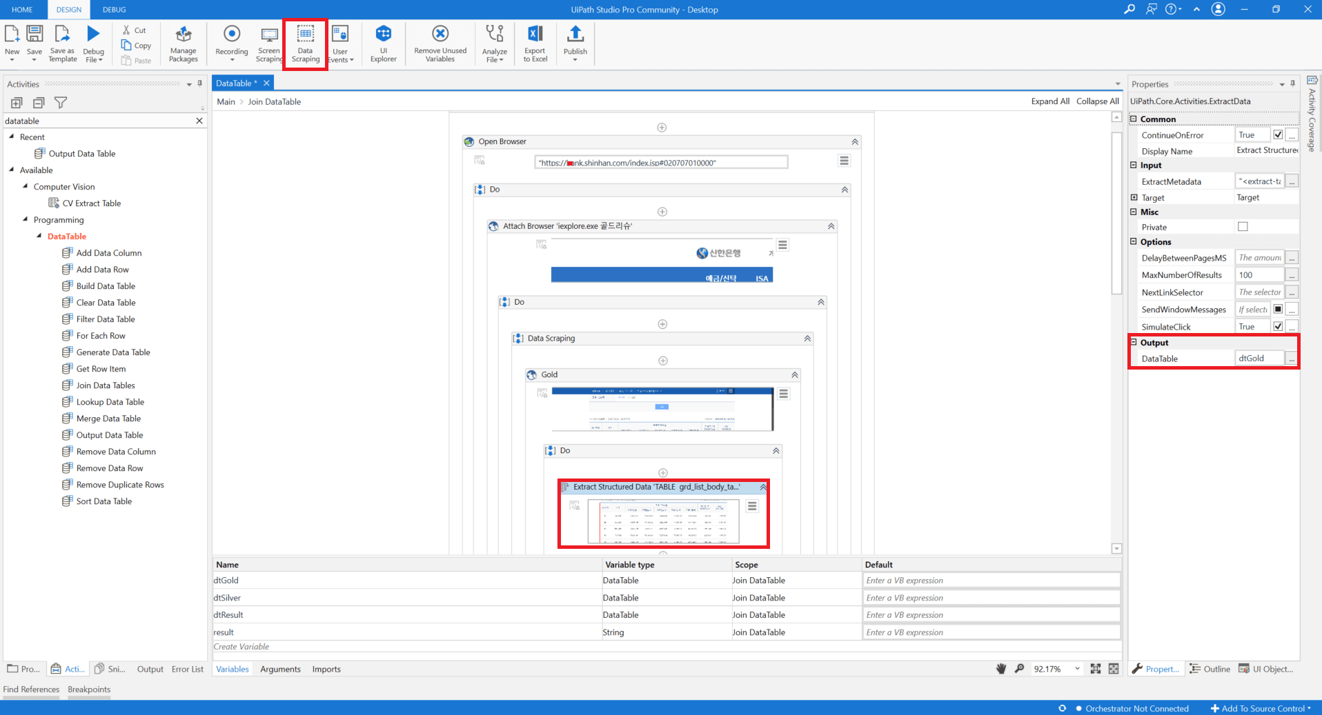 Uipath Studio Data Scraping