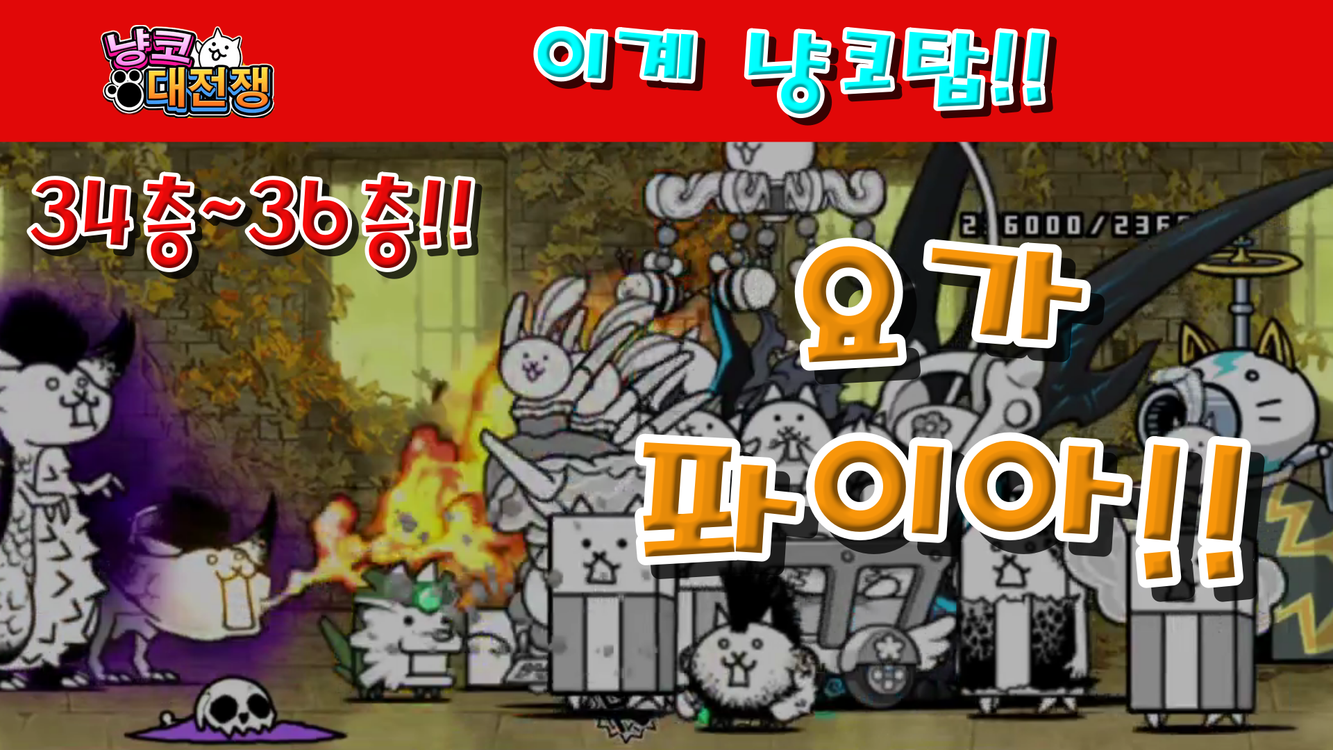  냥코대전쟁 이계 냥코탑 34층~36층