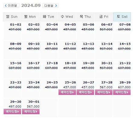 드비치cc 1박 2일 골프 패키지 예약: 가격 및 날씨 안내 (9월 25일)
