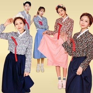 생활한복 꽃 한복반티 졸업사진옷 명절의상