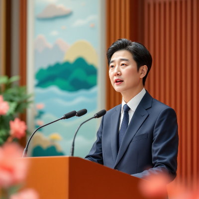 정부-관계자로-보이는-남성이-연설을-하는-모습