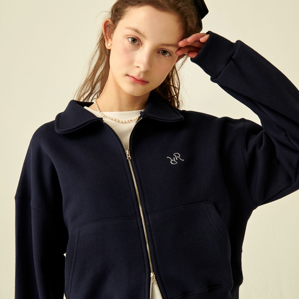 론론 collar sweat zip up