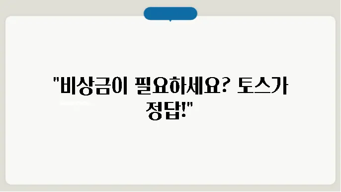 토스 비상금대출 신청 시 조건에 대해서 알아보자