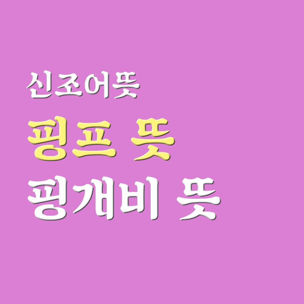  핑프뜻 핑프족뜻 핑개비, 핑갭 뜻