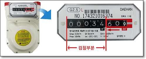 도시가스 계량기 지침사진