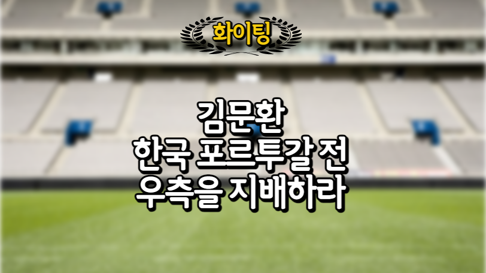  김문환 한국 포르투갈 우측을 지배하라