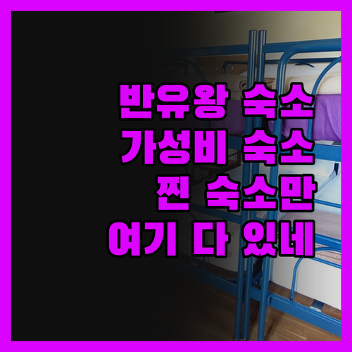 반유왕이 숙소, 여기가 진짜 찐이야 