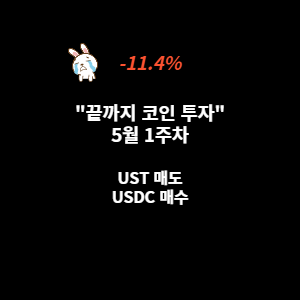  (끝까지 코인 투자) 5월 1주차 점검 : -11.4%