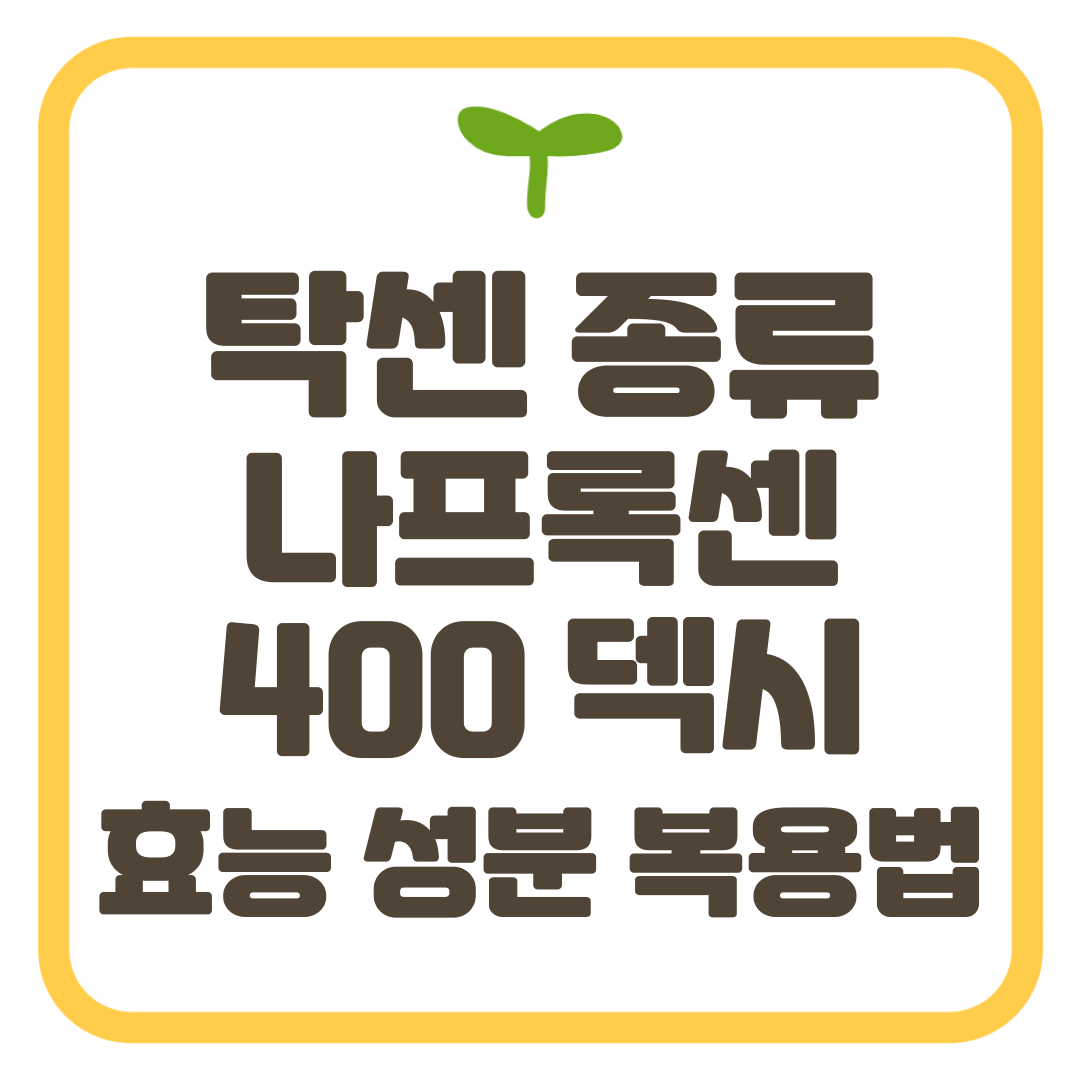 탁센 종류 400 나프록센 덱시 효능 성분 복용법 총정리!