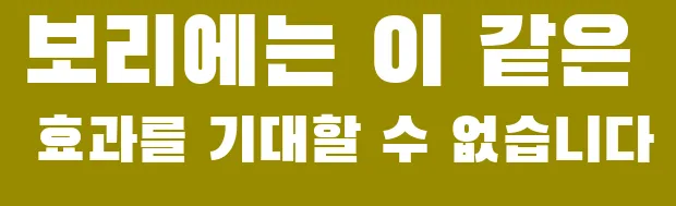 보리에는 이 같은 효과를 기대할 수 없습니다