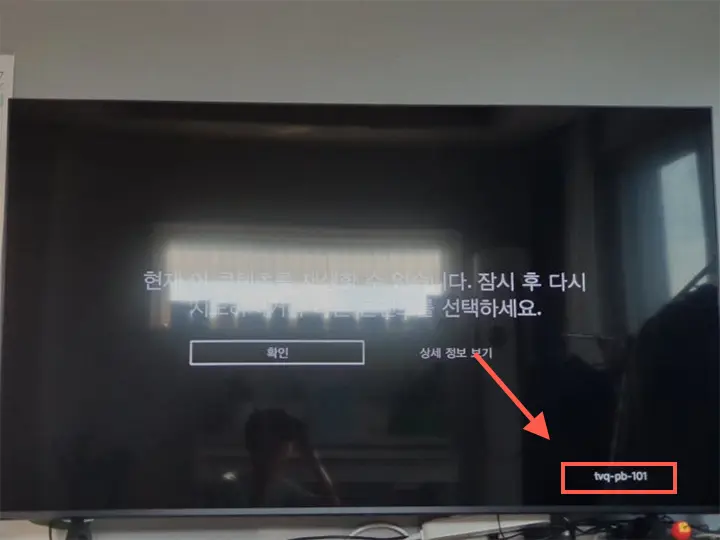 TV 넷플릭스가 안돼요, tvq-pd-101 오류 원인 조치 방법