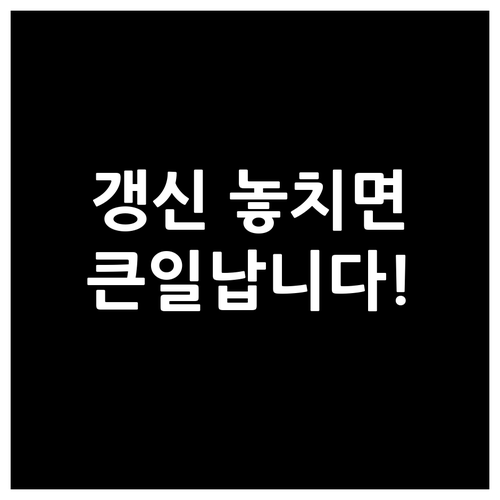 자동차보험 갱신 놓치면 큰일! 과태료