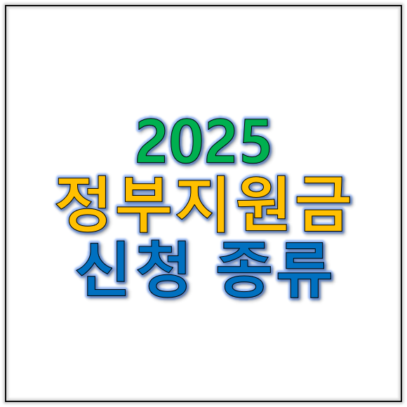 2025년 정부지원금 신청 방법 종류 총정리