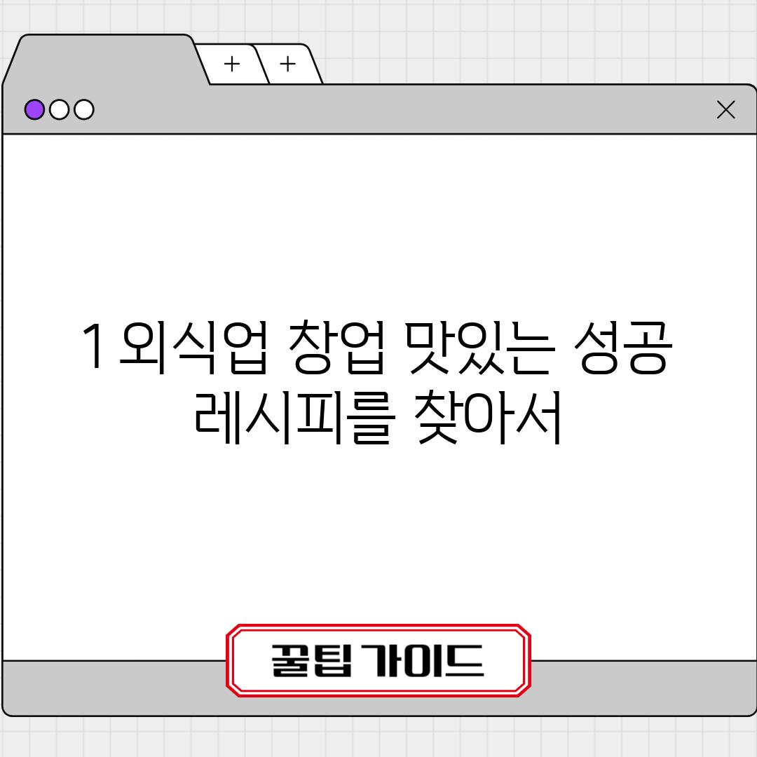 1. 외식업 창업: 맛있는 성공 레시피를 찾아서!