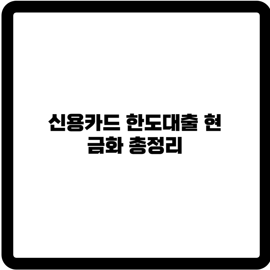 신용카드 한도대출