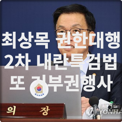 최상목 권한대행 내란특검법 2차 또 거부권행사