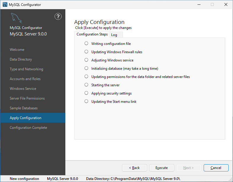 MySQL 9.0.0 - 환경 설정 - 적용 단계