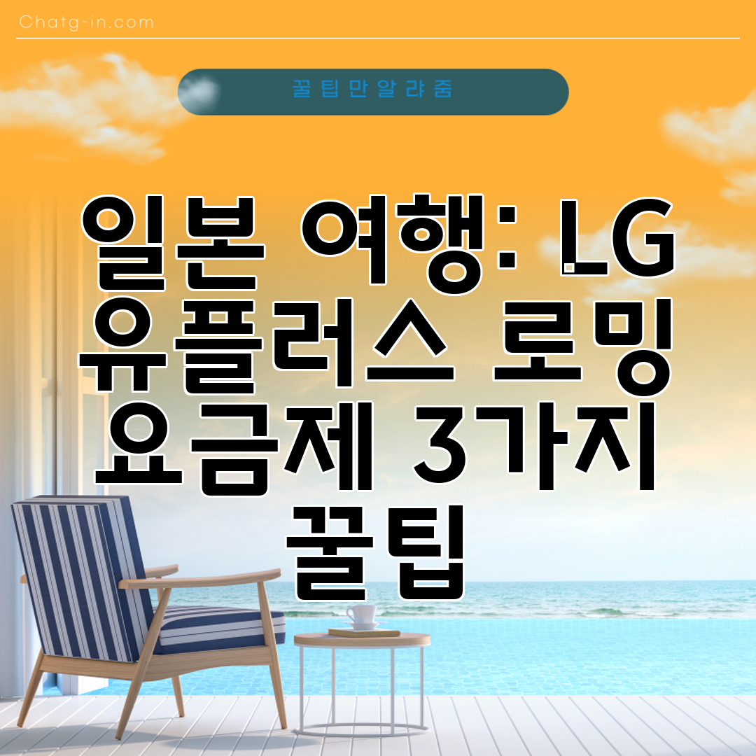 일본 여행 LG 유플러스 로밍 요금제 3가지 꿀팁