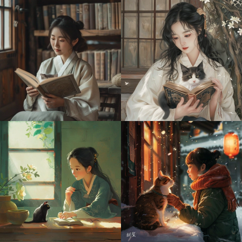 미드저니로-dalnamoo&amp;#44;-korea-youteber&amp;#44;-very-touching story-teller&amp;#44;-iva-her-cat-생성