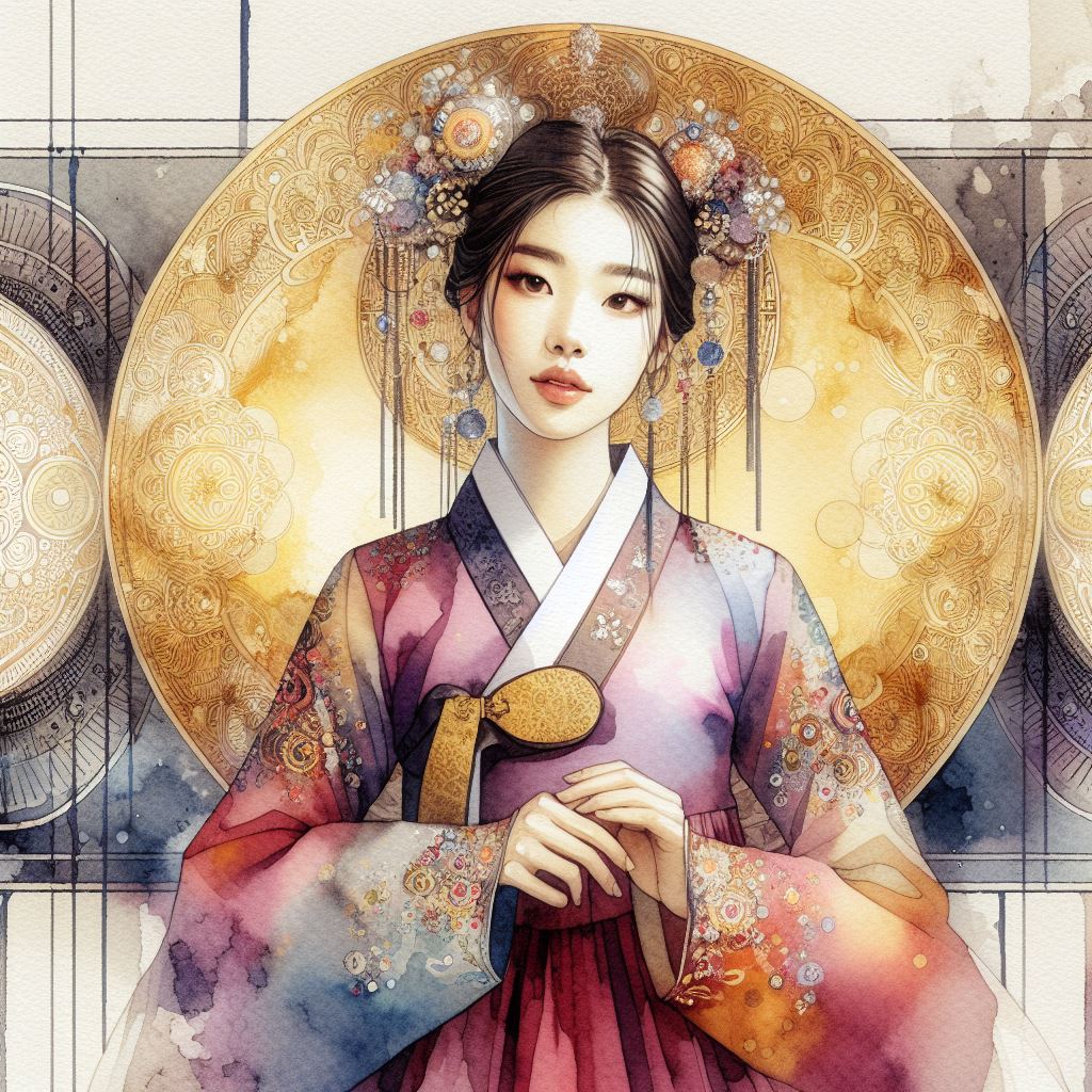 Korean HANBOK Watercolour 17