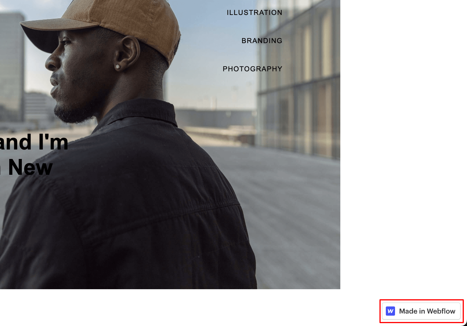 잘 열리지만 webflow 배지가 달려있는 모습