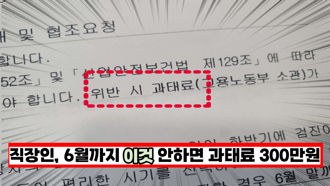  '진짜 큰일 나겠네' 직장인, 6월까지 '이것' 안하면 과태료 300만원 물어요