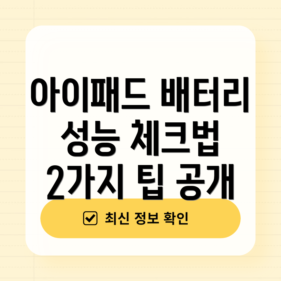 아이패드 배터리 성능 확인