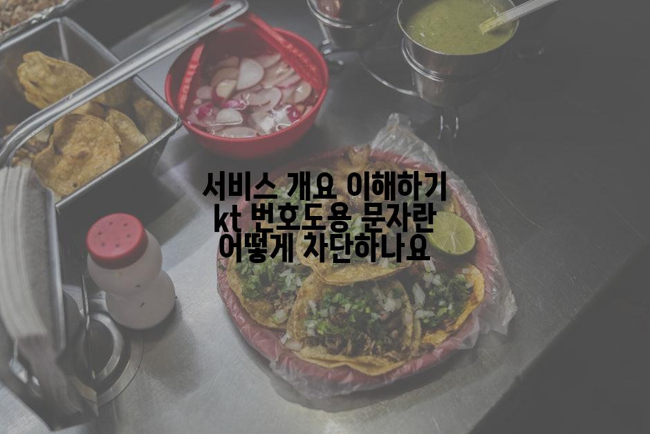 서비스 개요 이해하기 kt 번호도용 문자란 어떻게 차단하나요