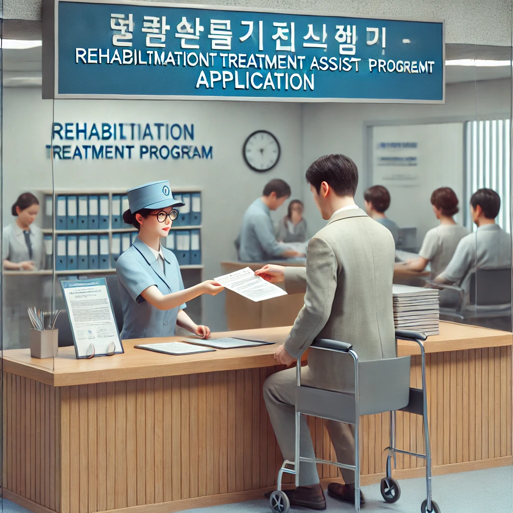 정부 기관에서 재활치료 지원 프로그램을 신청하는 환자
